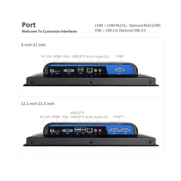 Quad Core J4125 All In One Industrial Panel PC 15 Inch Embedded Touch Screen Pc