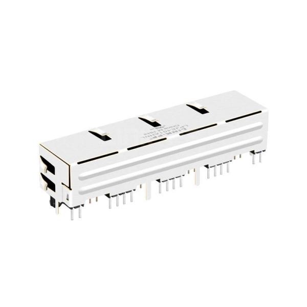 Pulse E5J88-34CJ24-L Compatible LINK-PP LPJE401AHNL Tab Up Green/Yellow LED 1X4 Port Lan Jack RJ45 without Integrated Magnetics