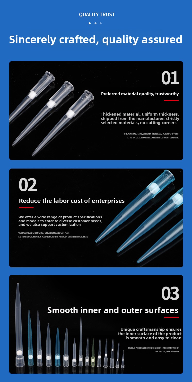 20ul 10ul Filter Pipette Tips Sterilized Plastic Filter Tip Disposable Laboratory Consumables Extended Pipette Tip
