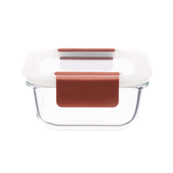 IKOO Dual-Lock Glass Food Container with Transparent Glass Lid