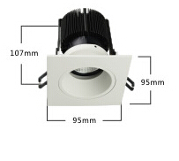 9 Degree 10W Cree Leds Square Dimmable LED Down Light , 900Lumen Indoor Mini Down Lighting