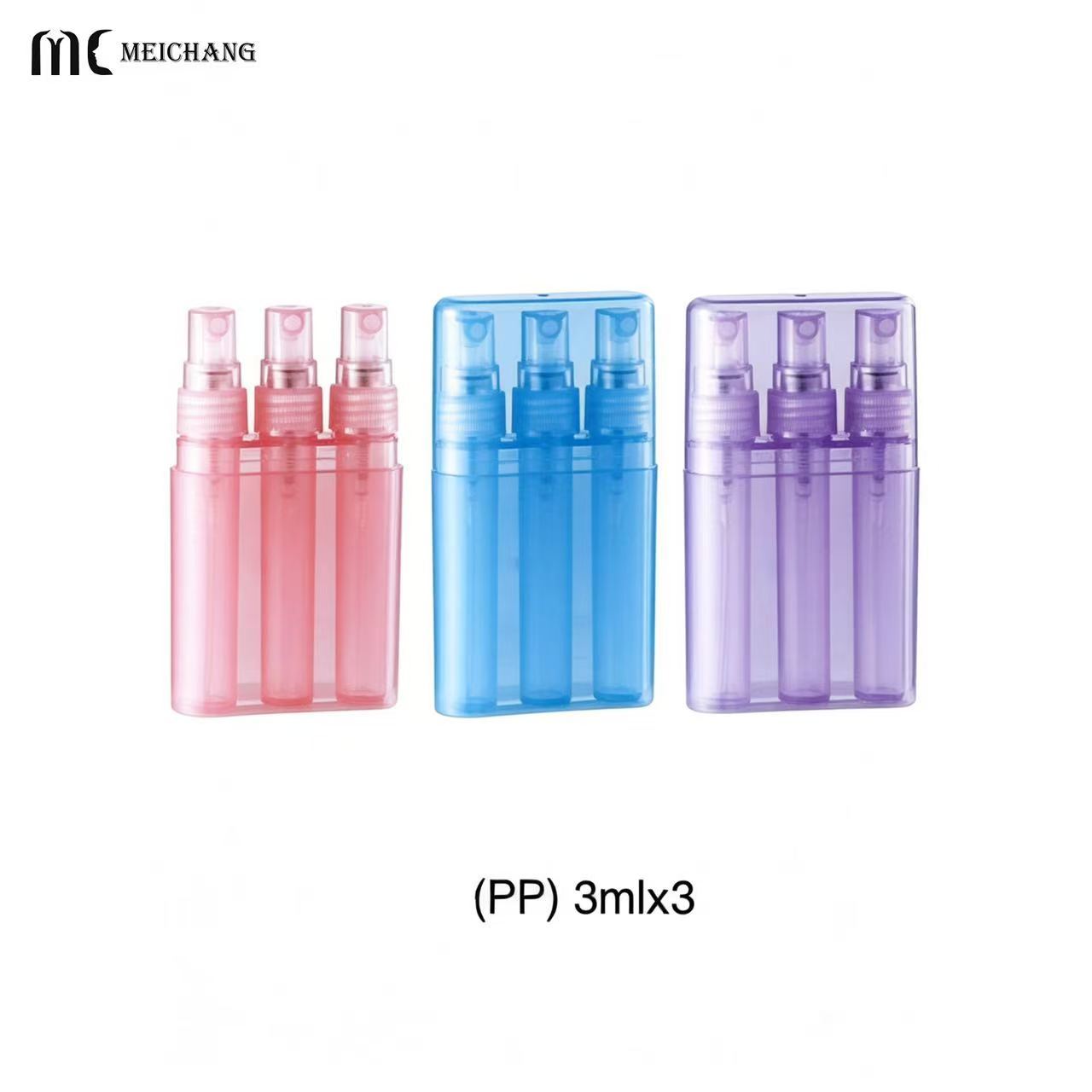 3-in-1 3ml Refillable Travel Spray Bottle for Portable Cosmetic Packaging (MC-450)