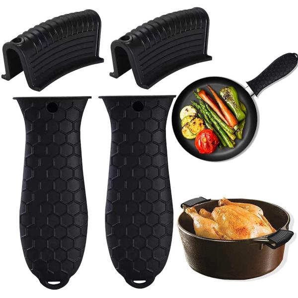 Силиконовый держатель горячей ручки Устойчивый к жары чугунный ковёр Скилеты Ручки Грипп Покрытия для кастрюли