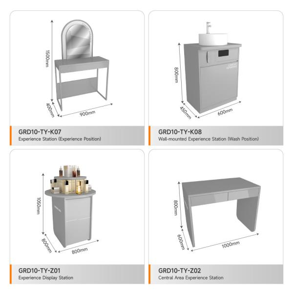 Retail Display Stand Grey Wooden Experience Table For Fashion-Forward Shop Fitting And Multi-Functional Store Table