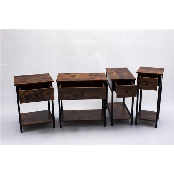 Customized Metal Timber Bedside Table Organizer Cabinet