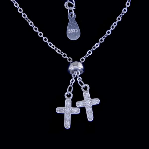 Cat On The Moon Romantic Silver Engagement Necklace For Young Lady Animal Shaped