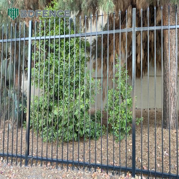 Black Flood-Resistant Tubular Metal Fence Waterproof Base