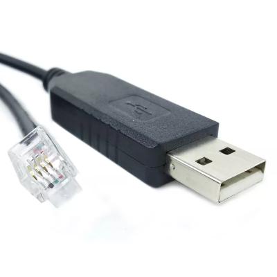 câble de machine de position de noir de PVC de 1m USB RS232 au type Rj12 droit