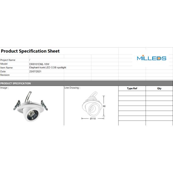 355° Adjustable 10W Gimbal pull-downlight clothing stores shopping mall cutout 98mm Led downlight