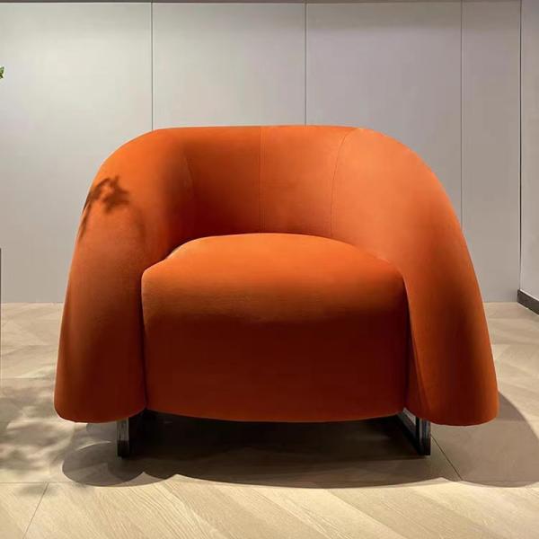 Vibrant Rainbow Fabric Recliner Armchair , Curve  Plush Velvet Armchair