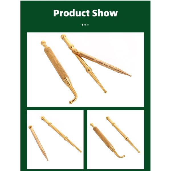Full-body Massage Area Elbow Brass Copper Manual Acupressure Reflexology Pen for Gold Plated Tissue Massage Stick