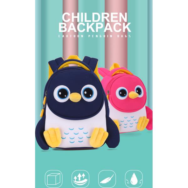 Penguin Waterproof Kids Backpack 3D Baby Toddler Children School Bag Kindergarten