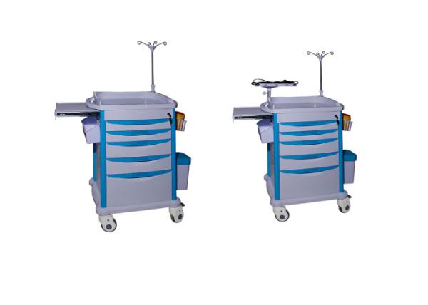 Emergency Resuscitation Medical Trolley Cart , Simple Clinical Trolley
