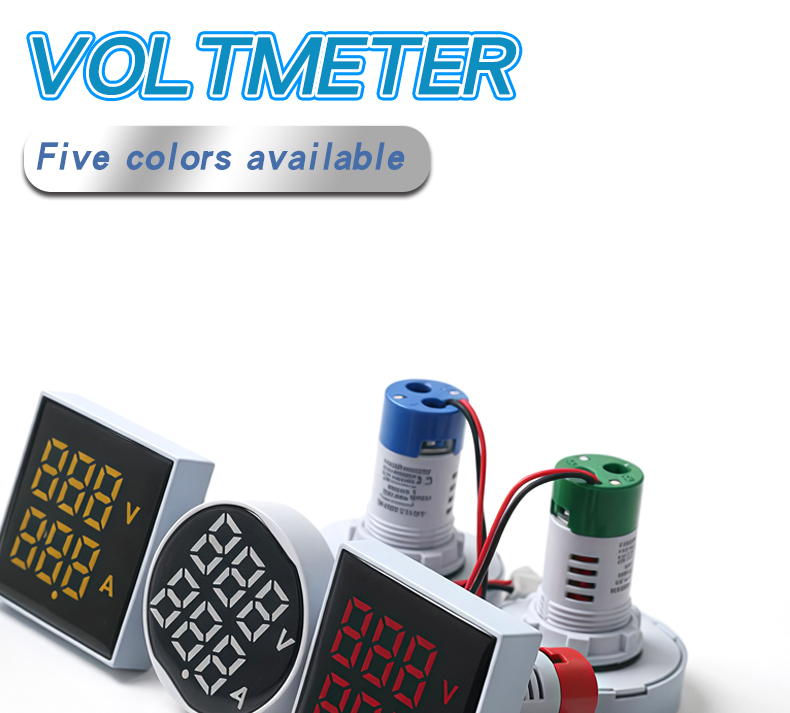Dual Display LED Voltmeter and Ammeter Panel Meters with Small Digital Indicators AD112-50 Type