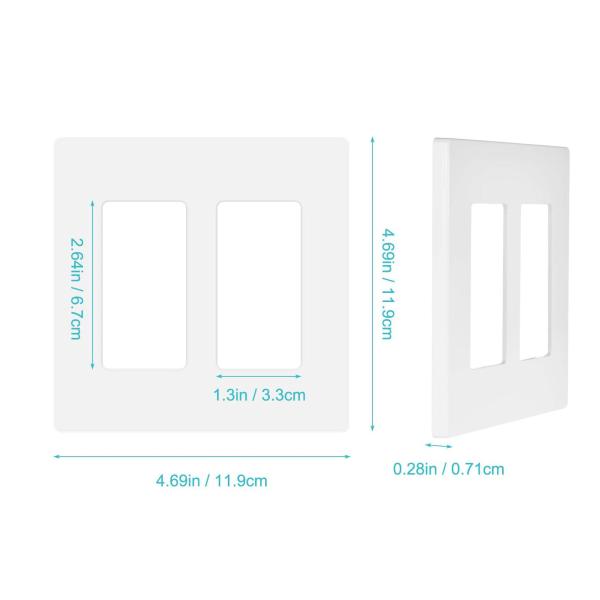 Plastic Switch Wall Plate White Screwless Outlet Covers For US Socket
