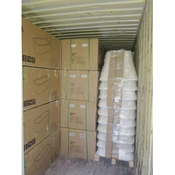 US 200 Samples Freestanding Acrylic Bathtub Narrow Rim Border Bulk Packing Oval Design