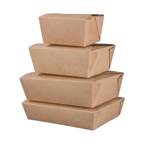 CMYK Pantone Kraft Pasta Salad Box OEM ODM Disposable Paper Lunch Box