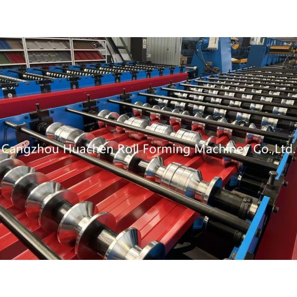Hydraulic Corrugated Panel Roll Forming Machine with 11 Stations, 45# Steel Quenching and Plating for Roofing Sheet Manufacturing at 15-20m/min Speed