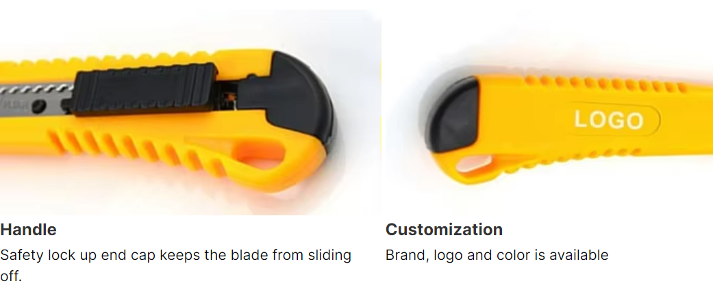 High Carbon Steel Retractable Utility Knife Blades Box Cutting Tool 180mm