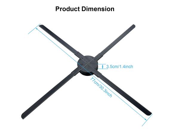 80cm 3D Hologram Projector Naked Eye Floating Image Advertising Equipment 3D Fan Screen LED Hologram Display Advertising Machine