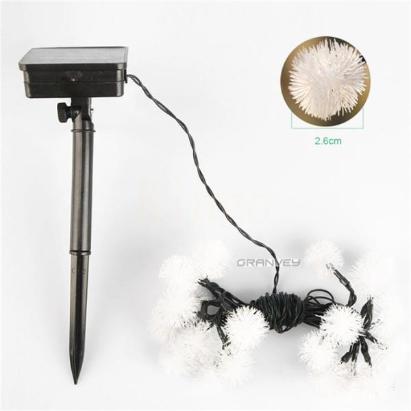 Fur Ball Snowball Solar Led String Christmas Lights , Solar Hanging Christmas Lights 4.8m 20led