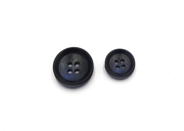 Navy Blue Black Personalized Blazer Buttons , Custom 4 Hole Plastic Button