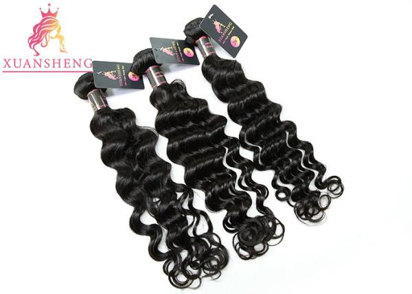 10A Grade Unprocessed Virgin Loose Wave Extensions No Tangle Natural Color