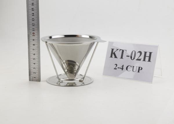 Gold Cup Maker Stainless Steel Coffee Filter Cone 4 Cup For Carafes With Stand Holder