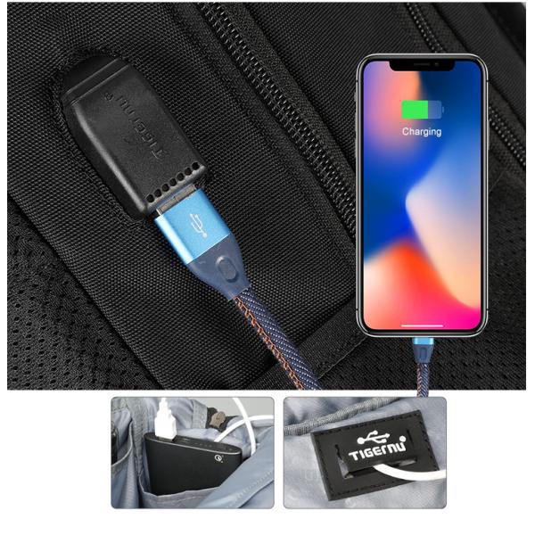 Anti Bacterial Theft Usb Charging Business Travel Backpacks 15.6 Inches