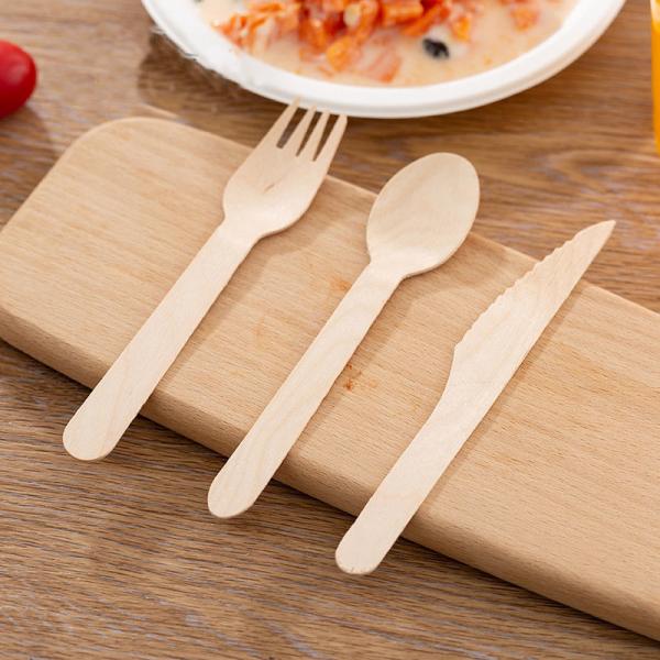 Столовый прибор Birchwood деревянного Silverware естественный Biodegradable Compostable