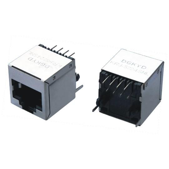 180° top entry shielded RJ45 LAN Jack without transformer for Internet TV Box