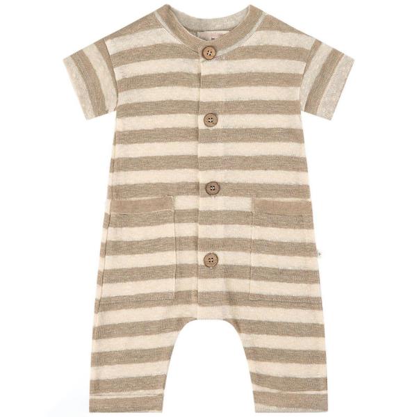 Hot sale Wooden Buttons Cotton Stripe Knitted Newborn Toddler baby rompers