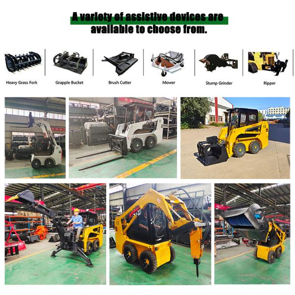 EPA CE Diesel Large Skid Steer Loader Powerful Track Agricultural Mini Skid Steer Loader with Forestry Mulcher Attachments