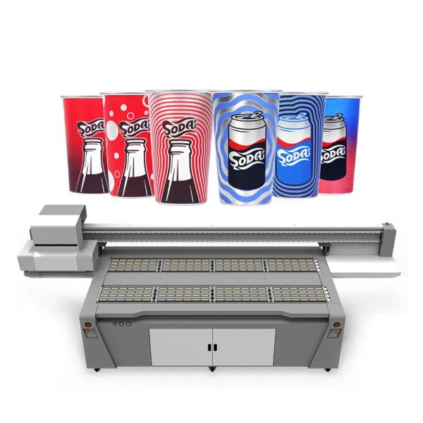 High Speed Cylindrical UV Printer Round Bottle Printing Machine / Thermos Mug Cup / Conical Cup Printer