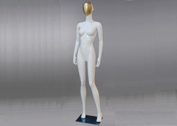 Clothing Store Display Mannequins / Female Full Body Mannequins With Golden Head