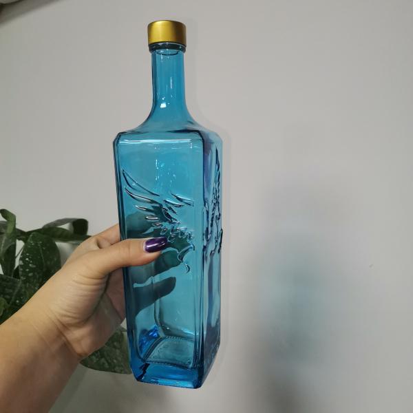 500 мл 750 мл 700 мл 1 л Прозрачная голубая небесная океанская цветная стеклянная бутылка