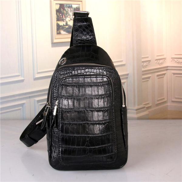 Fashion Designer Genuine Crocodile Belly Skin Casual Chest Bag For Men Messenger Bag Alligator Leather Cross Body Bag