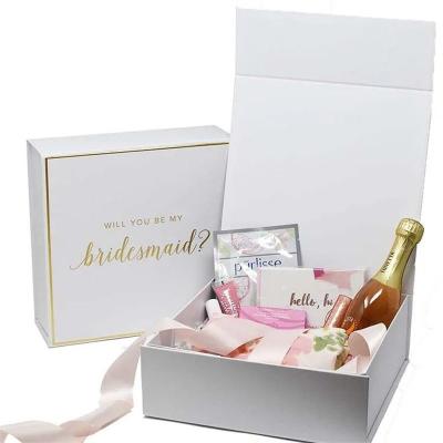 Boîte cadeau en carton blanc à fermeture magnétique personnalisée pour la fête des mères