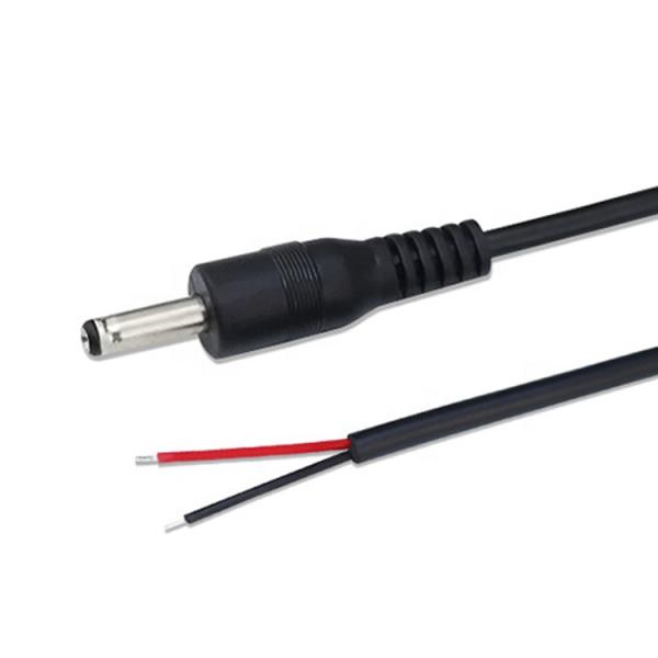 90 grados en ángulo recto DC Jack 5.5x2.1mm 5.5x2.5mm 1.35x3.5mm para abrir el alambre del extremo del cable de cola de cerdo