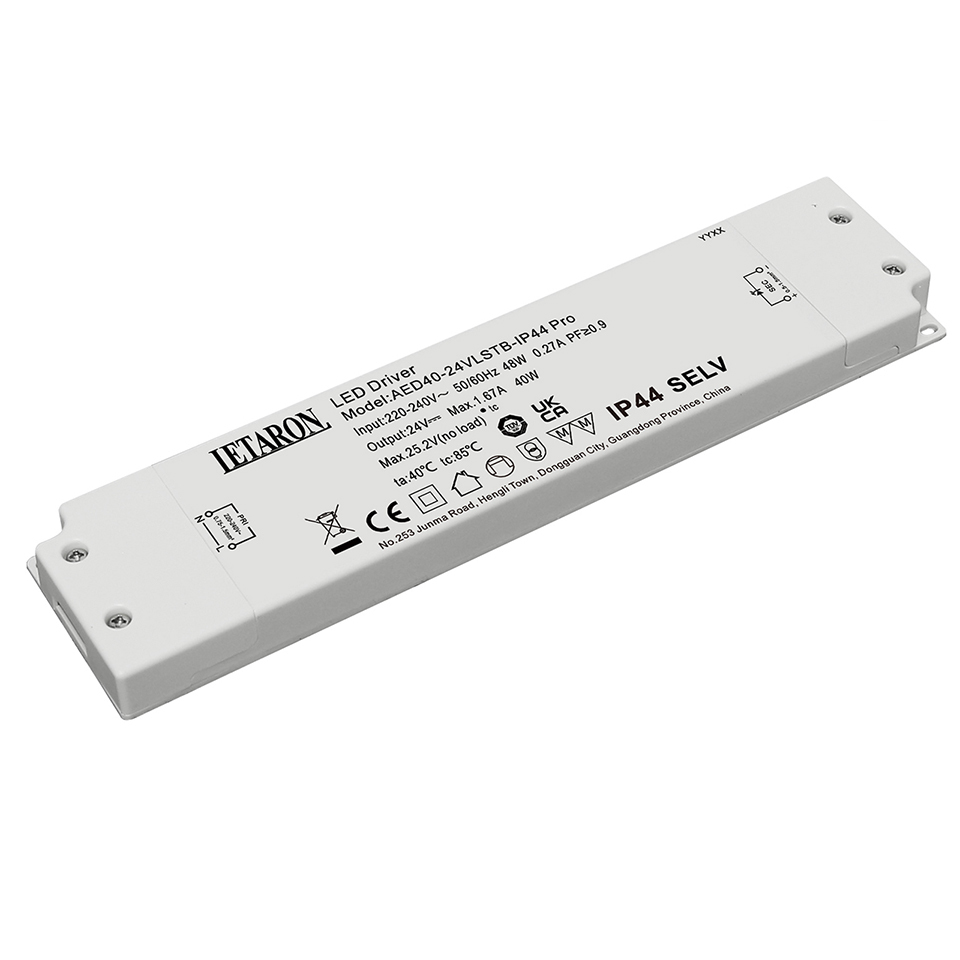 IP44 Waterproof Super Slim 40W LED Driver 12V 24V for Bathroom Mirror Light