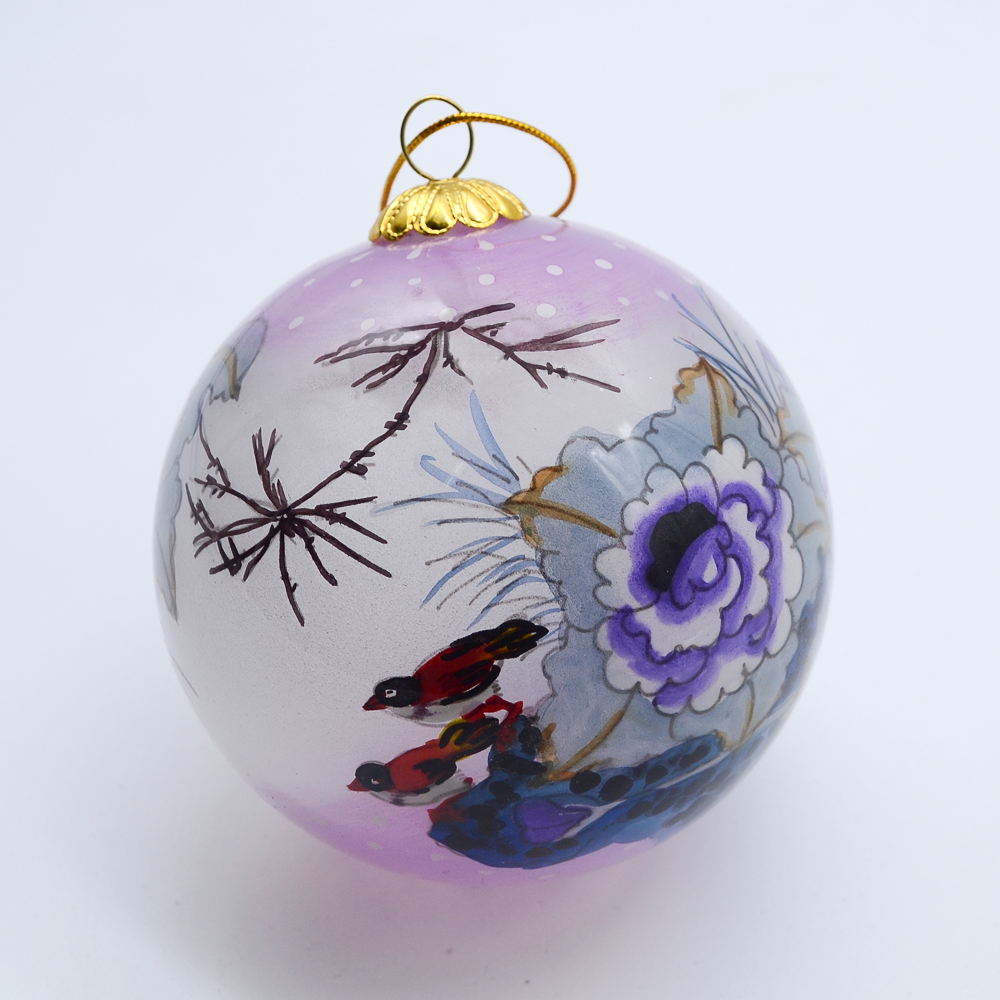 Chinese Hand-painted  Inside Painted Glass  Christmas Ball for Christmas Tree Decor
