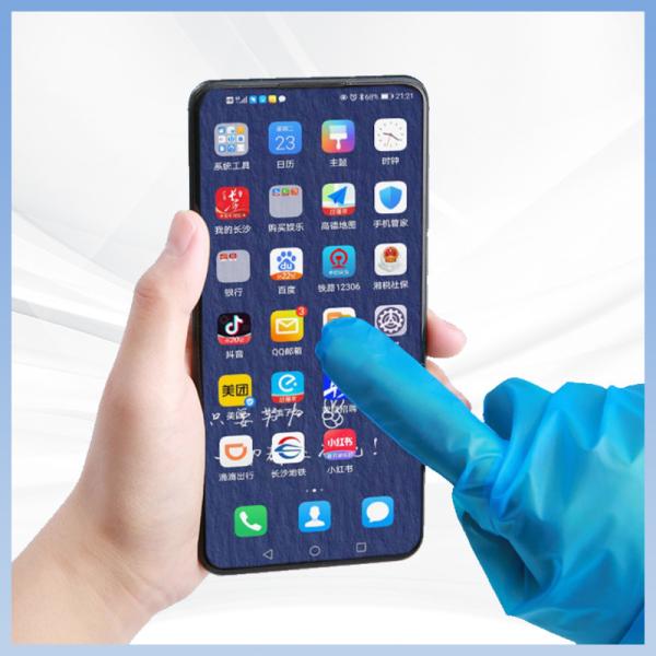 Stretchable Blue Disposable TPE Gloves Latex Free Hypoallergenic