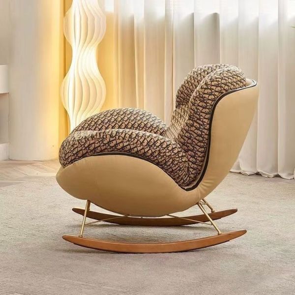 Modern Design Fabric Living Room Lounge Rocking Chair Furniture Luxury Hotel Home Leisure Single Sofa Chairs
