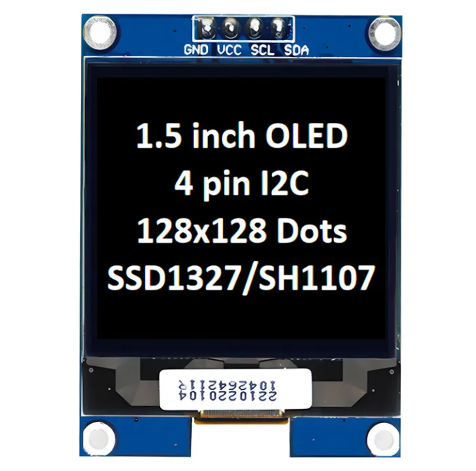 1.5 Inch I2C Interface 128x128 Pixels OLED Display Module with All Viewing Angles