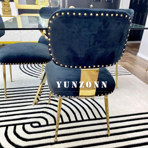 Harper Tufted Black Velvet Dining Chair with Chrome Stainless Steel Frame for Hotels Living Rooms Villas