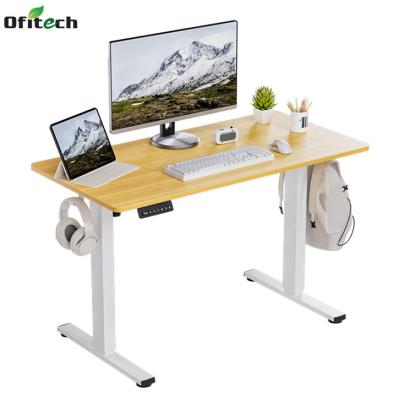 Materiais Electric Up Lift Desk com Custom Walnut Grain de madeira e altura ajustável