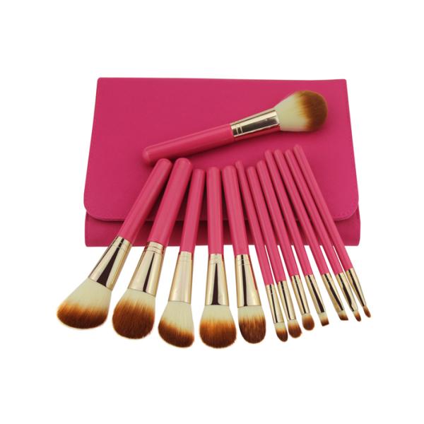 Red Package 13 pieces Makeup Brush Cylinder With Nylon Hair