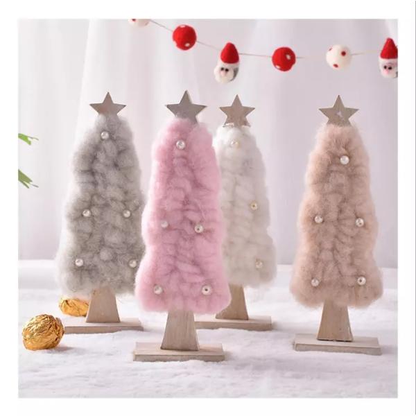 Wool Felt Material Christmas Ornament Crafts Custom Logo With Big Leaf Decoration