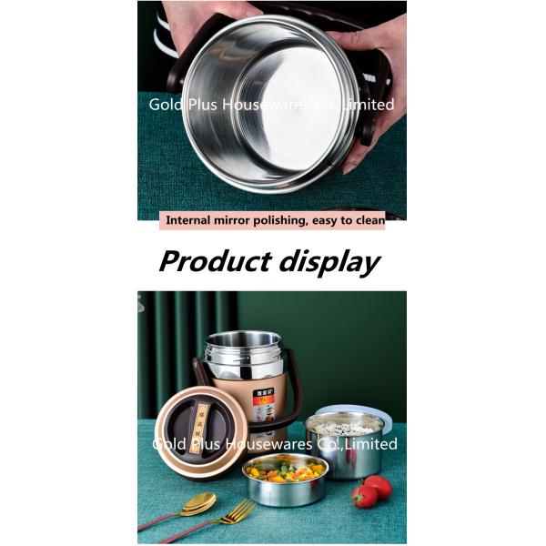 2L Multi purpose vacuum pot school kids custom LOGO leak proof metal steel snack storage box
