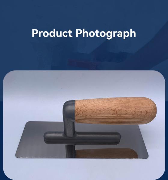 Troel de gesso de aço carbono profissional com alça de madeira e espessura da lâmina de 0,7 mm